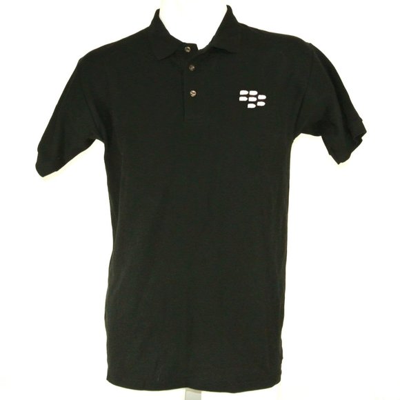 BLACKBERRY BBM Black Polo Shirt Employee Uniform NEW Size L Large - Picture 2 of 8